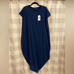 Universal Standard Geneva Short Sleeve Blue Dress, size small, NWT